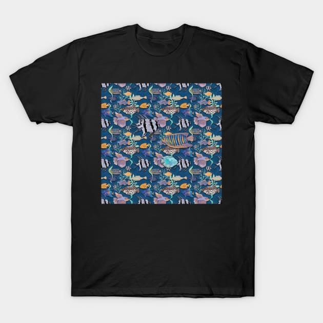 Ultramarine blue exotic fish tank T-Shirt by andreeadumez